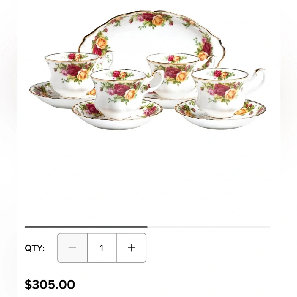 NIB Royal Albert Old Country Roses 9 Piece Hostess Set